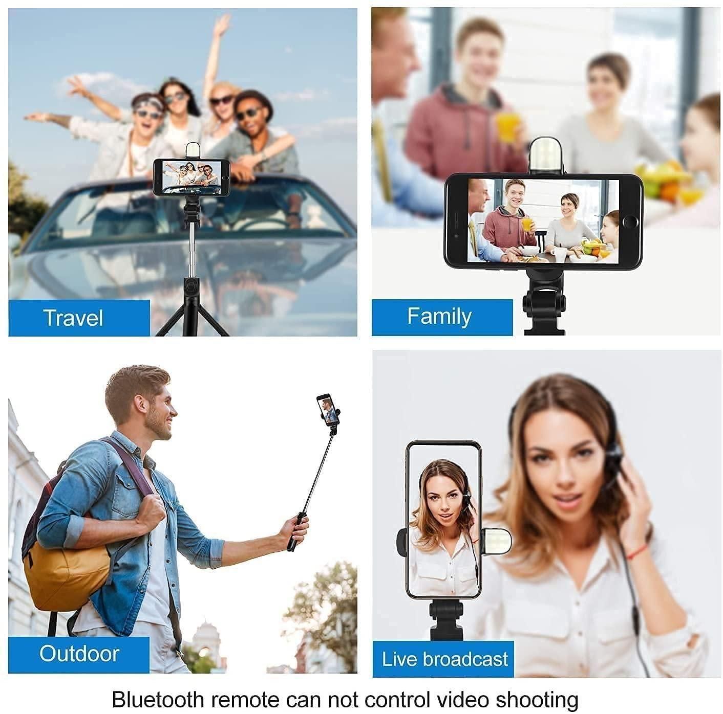 Bluetooth Selfie Stick Tripod – Extendable, 3-in-1 Design