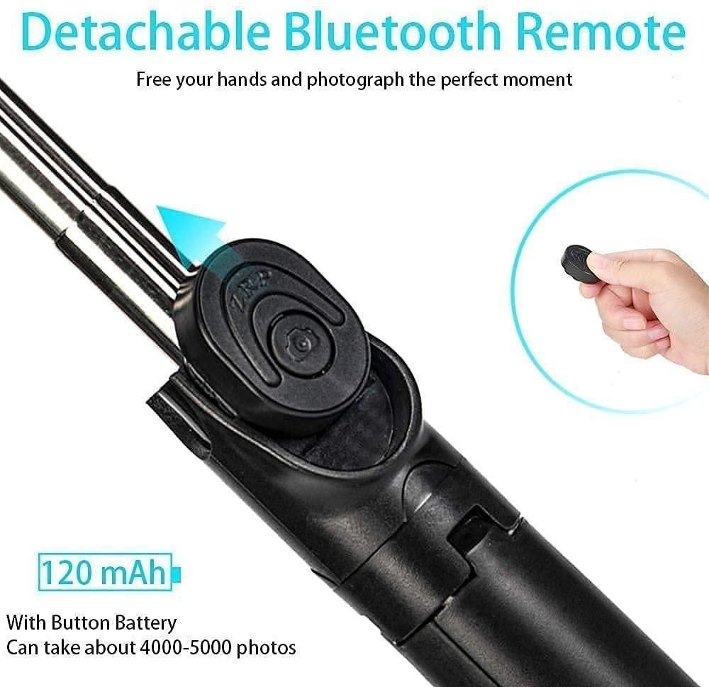 Bluetooth Selfie Stick Tripod – Extendable, 3-in-1 Design