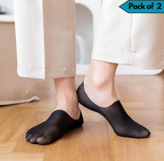 Non-slip Invisible No Show Socks (Pack Of 2)