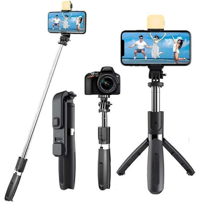 Bluetooth Selfie Stick Tripod – Extendable, 3-in-1 Design