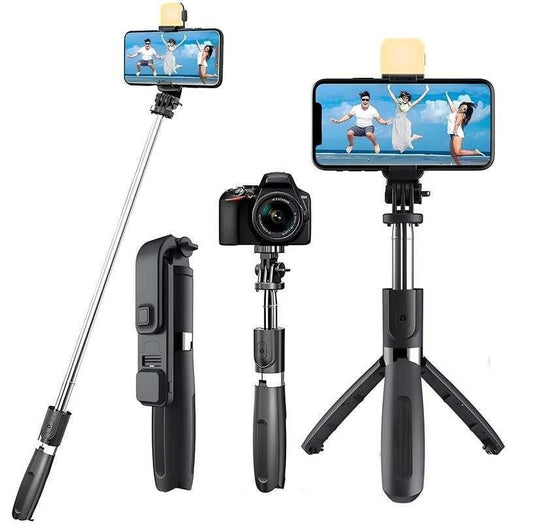 Bluetooth Selfie Stick Tripod – Extendable, 3-in-1 Design
