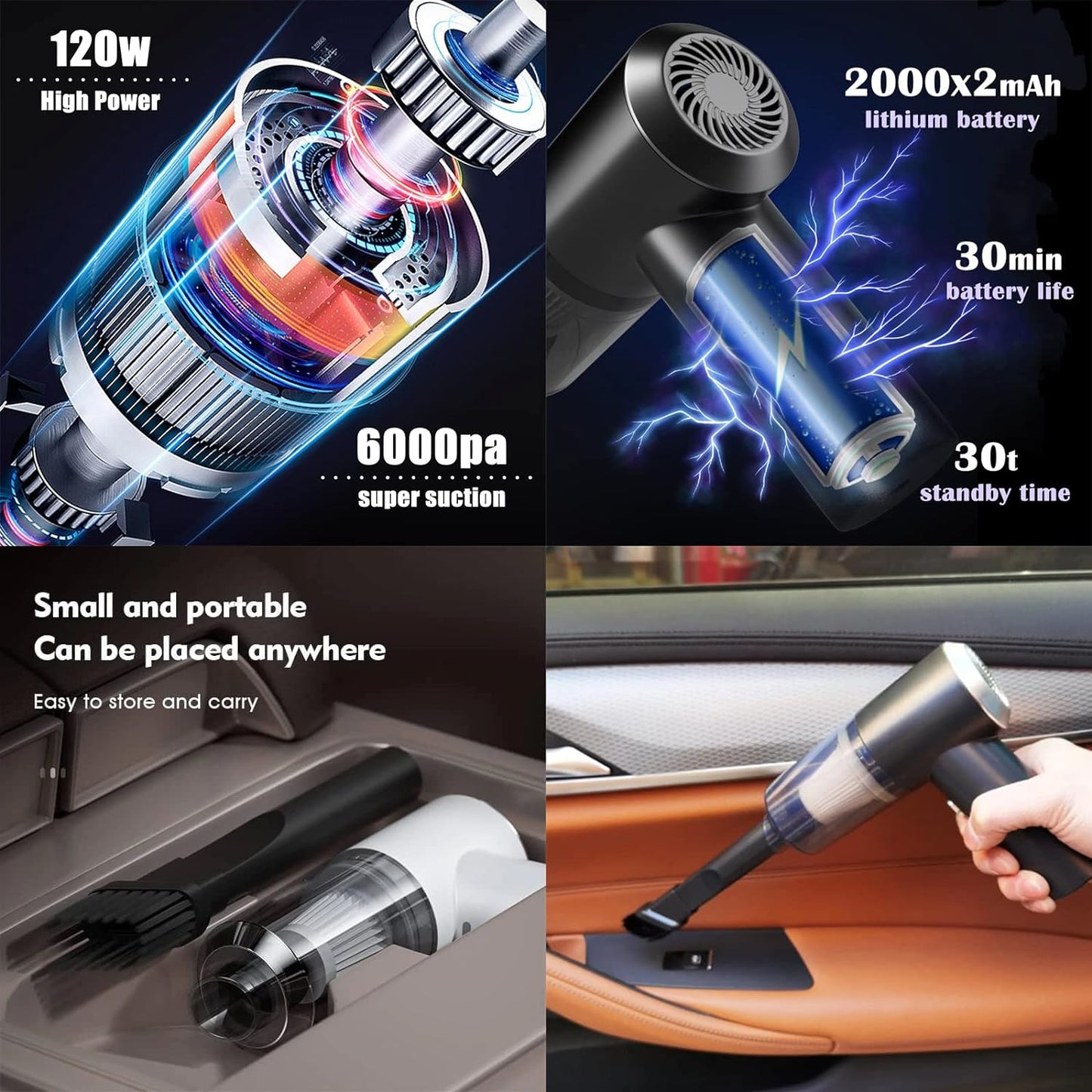 2-in-1 Cordless Air Duster & Vacuum Cleaner – High-Speed, Rechargeable & Eco-Friendly